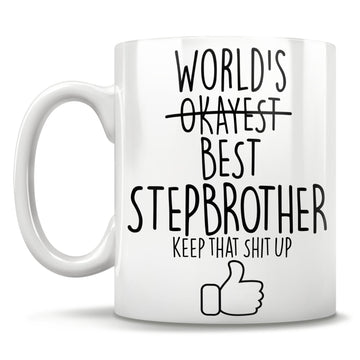 Funny step brother trophy cup, Mug Cup - Gift Mug - Personalized Coffee Mug for brother